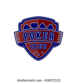 Poker logo. Vector and illustration. Poker shield vintage design logo template.