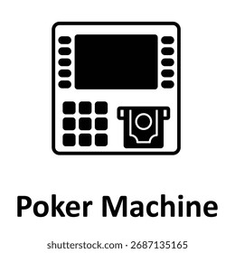 Icono del Vector de la máquina de póker que puede modificar o editar fácilmente
