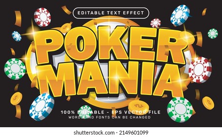 poker mania 3d text effect and editable text effect