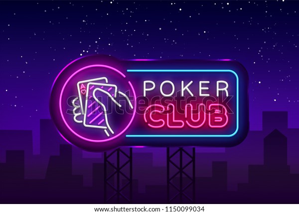 Poker Neon Sign Design Vector Template Stock Vector (Royalty Free ...