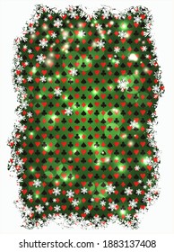 Poker new year winter wallpaper, vector illustration