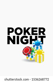 poker night chip tshirt design vector illustration