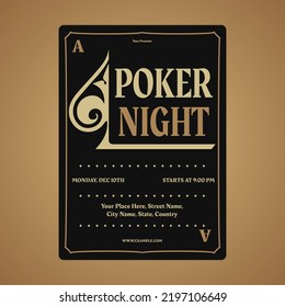 Poker Night Flyer Design, Illustrator