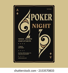 Poker Night Flyer Layout, Illustrator
