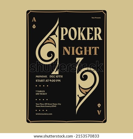 Poker Night Flyer Layout, Illustrator