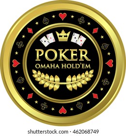 Poker Omaha Holdem Label