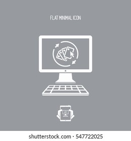 Poker online gaming - Vector flat icon