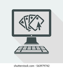 Poker online - Vector flat icon