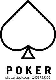 Poker outline icon vector illustration