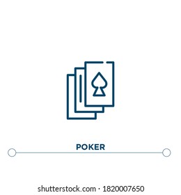poker outline vector icon. simple element illustration. poker outline icon from editable entertainment concept. can be used for web and mobile
