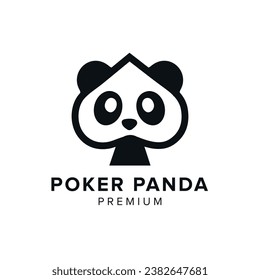 poker panda logo vector icon illustration