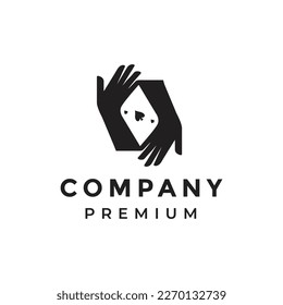 poker player professional club vegas logo design illustration