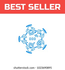 Poker players icon. people playing poker on a table. People in casino concept vector illustration in flat style.