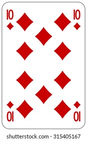 Poker playing card 10 diamond