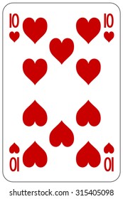 Poker playing card 10 heart