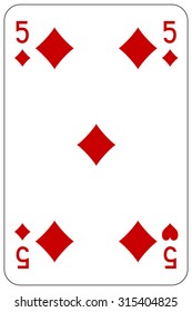 Poker playing card 5 diamond