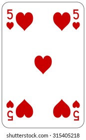 Poker playing card 5 heart