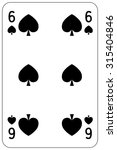 Poker playing card 6 spade
