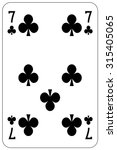 Poker playing card 7 club