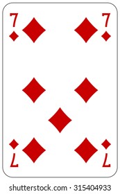 Poker playing card 7 diamond