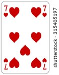 Poker playing card 7 heart