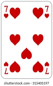 Poker playing card 7 heart