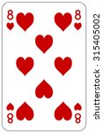 Poker playing card 8 heart