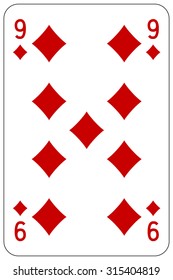 Poker playing card 9 diamond