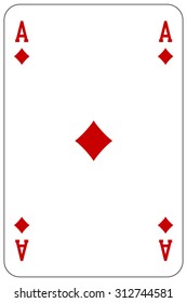 Poker playing card Ace diamond