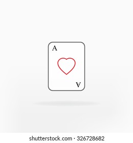 Poker playing card Ace heart