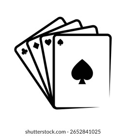 Poker Playing Card for Gamble Bet Casino Sport Club Logo Design Vetor icon template