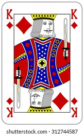 Poker playing card King diamond