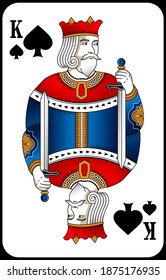 Poker playing card King spade