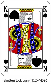 Poker playing card King spade