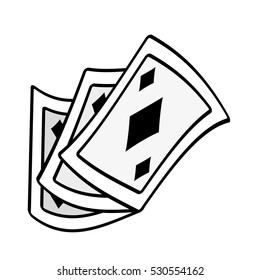 poker playing card magic show outline vector illustration eps 10