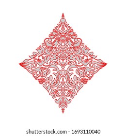 Poker playing card suit Diamonds design shape single icon  Diamonds suit playing card used for ace in Las Vegas royal casino  Single icon pattern isolated white  Ornament drawing pic for tattoo
