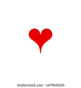 Poker playing card suit Hearts outline shape single icon. Hearts suit deck of playing cards used for ace in Las Vegas royal casino. Single icon illustration isolated on white. Drawing pic for tattoo.