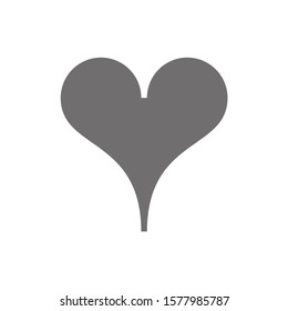 Poker playing card suit Hearts outline shape single icon. Hearts suit deck of playing cards used for ace in Las Vegas royal casino. Single icon illustration isolated on white. Drawing pic for tattoo.