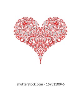 Poker playing card suit Hearts design shape single icon  Hearts suit deck playing card used for ace in Las Vegas royal casino  Single icon pattern isolated white  Ornament drawing pic for tattoo