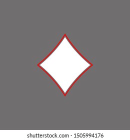 Poker playing card suit red Diamonds outline shape single icon  Diamonds suit deck playing cards used for ace in Las Vegas casino  Single icon illustration isolated gray  Drawing pic for tattoo