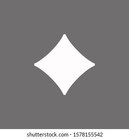 Poker playing card suit red Diamonds outline shape single icon. Diamonds suit deck of playing cards used for ace in Las Vegas casino. Single icon illustration isolated on gray. Drawing pic for tattoo