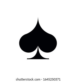 Poker playing card suit Spades outline shape single icon  Spades suit deck playing cards used for ace in Las Vegas royal casino  Single icon illustration isolated white  Drawing pic for tattoo 