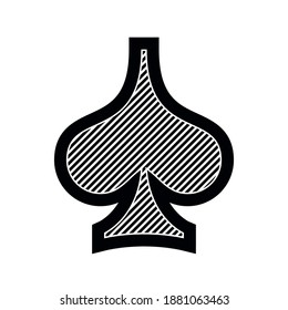 Poker playing card suit Spades outline shape single icon  Spades suit deck playing cards used for ace in Las Vegas royal casino  Single icon illustration isolated white  Drawing pic for tattoo 