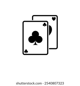 Tarjetas de juego del póker, trajes del as, icono plano sólido real del Vector de la pala aislado en el fondo blanco.