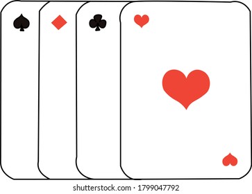 poker playing cards, all suits