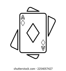 Poker playing cards in Line Style