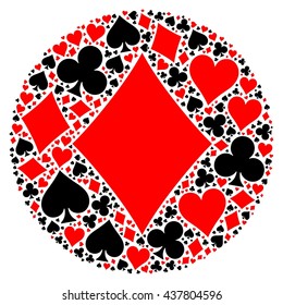 Poker playing cards suit mosaic