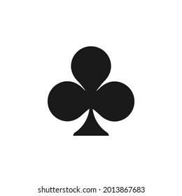 Poker playing cards symbol Clubs. Playing card deck, suit icon isolated on white. Casino, game, party symbol.