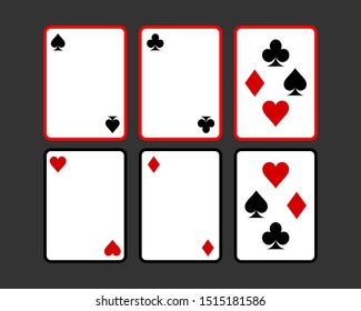 Poker Playing Cards Template. Playing Cards Vector Illustration