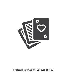 Poker playing cards vector icon. filled flat sign for mobile concept and web design. Playing Cards of Hearts glyph icon. Symbol, logo illustration. Vector graphics